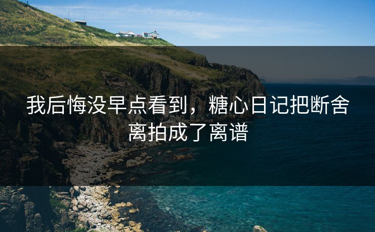 我后悔没早点看到，糖心日记把断舍离拍成了离谱